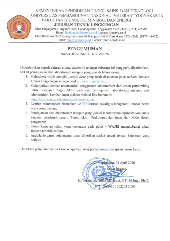 Program Studi Teknik Lingkungan