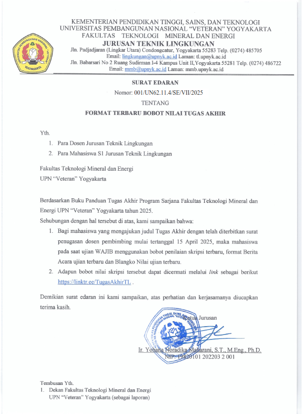 Program Studi Teknik Lingkungan