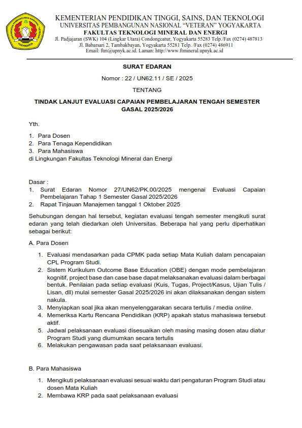 Program Studi Teknik Lingkungan
